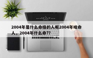 2004年是什么命格的人呢2004年啥命人，2004年什么命?？