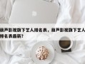 葫芦影视旗下艺人排名表，葫芦影视旗下艺人排名表最新？