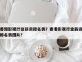 香港影视行业薪资排名表？香港影视行业薪资排名表图片？