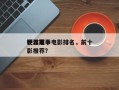 世界前十
硬汉军事电影排名，前十
硬汉电影推荐？