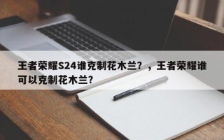 王者荣耀S24谁克制花木兰？，王者荣耀谁可以克制花木兰？