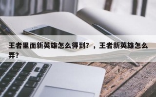 王者里面新英雄怎么得到？，王者新英雄怎么弄？