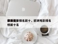 欧洲前十
最新电影排名前十，欧洲电影排名
榜前十名