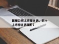 前十
影视公司上市排名表，前十
影视公司上市排名表图片？