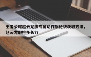 王者荣耀赵云龙胆专属动作银枪诀获取方法，赵云龙胆枪多长?？