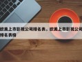 欧美上市影视公司排名表，欧美上市影视公司排名表格
