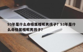 93年是什么命格属相呢男孩子？93年是什么命格属相呢男孩子？