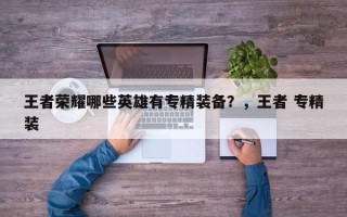 王者荣耀哪些英雄有专精装备？，王者 专精装
