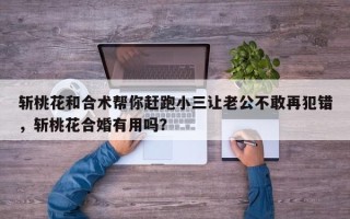 斩桃花和合术帮你赶跑小三让老公不敢再犯错，斩桃花合婚有用吗？