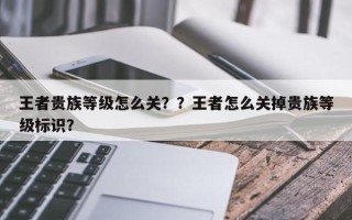 王者贵族等级怎么关？？王者怎么关掉贵族等级标识？