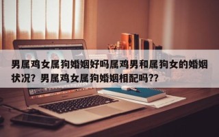 男属鸡女属狗婚姻好吗属鸡男和属狗女的婚姻状况？男属鸡女属狗婚姻相配吗?？