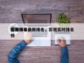 影视排名
近期榜单最新排名，影视实时排名
榜