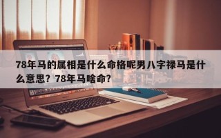 78年马的属相是什么命格呢男八字禄马是什么意思？78年马啥命？