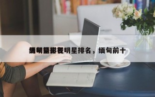 缅甸籍影视明星排名，缅甸前十
男明星排名
